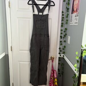 xl american eagle overalls, light grey wash, worn twice